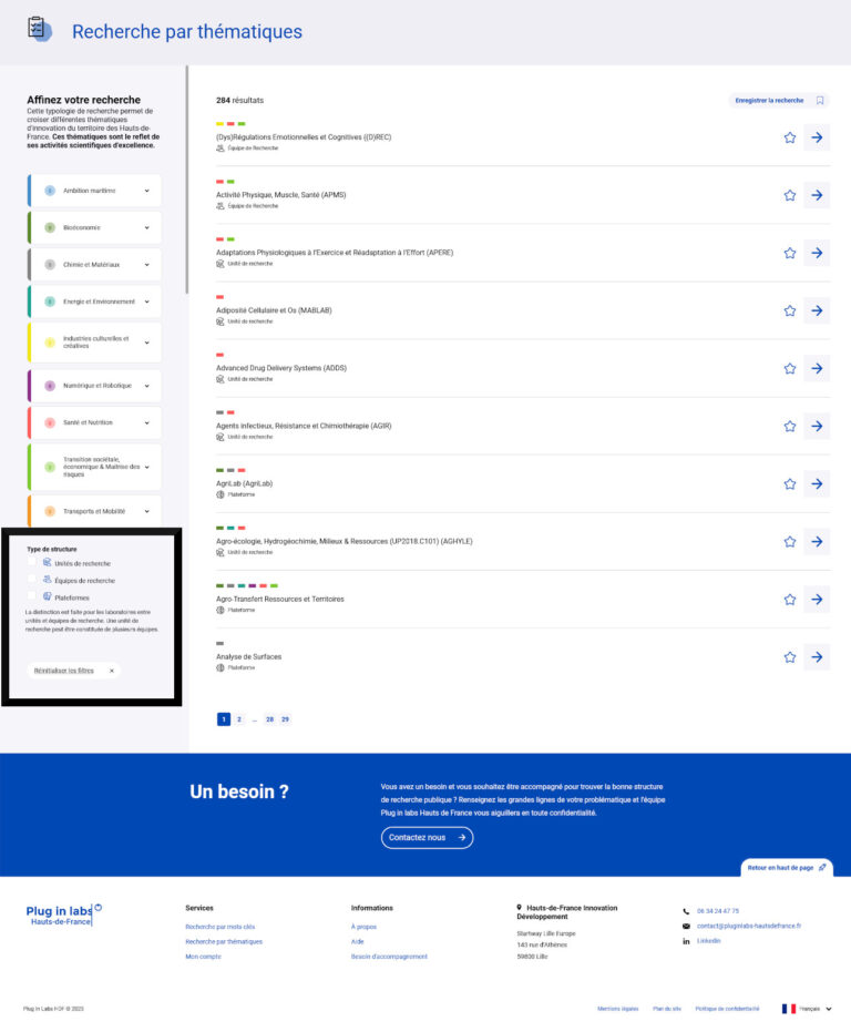 Screenshot Recherche par structures